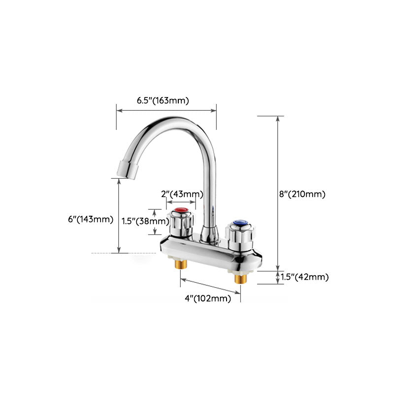 Modern Center Set Mixer Tap Chrome 2 Knob Handles Swivel Spout Basin Mixer Tap