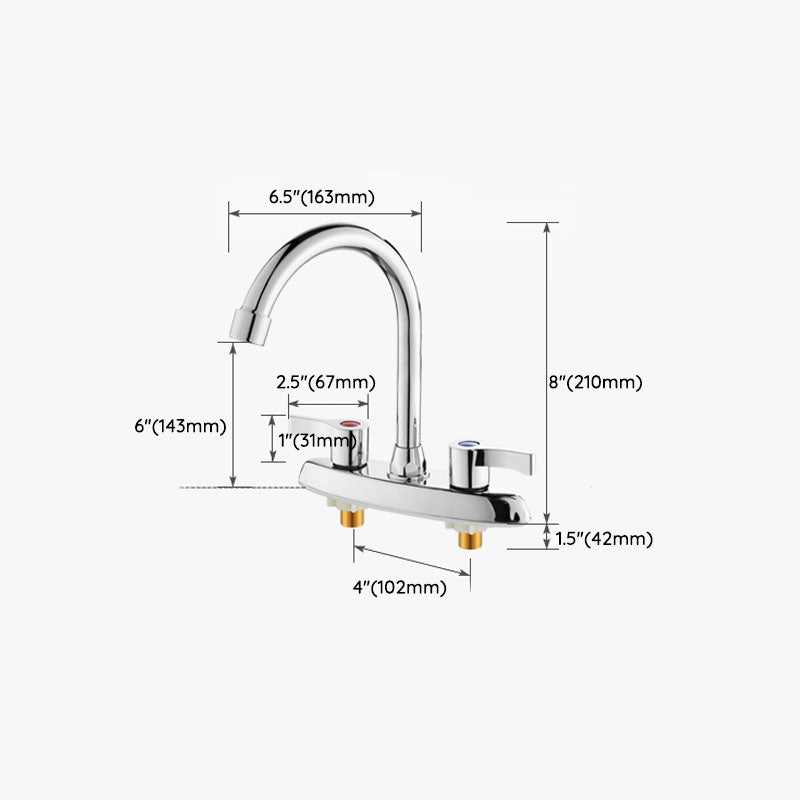 Modern Center Set Mixer Tap Chrome 2 Knob Handles Swivel Spout Basin Mixer Tap