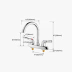 Modern Center Set Mixer Tap Chrome 2 Knob Handles Swivel Spout Basin Mixer Tap