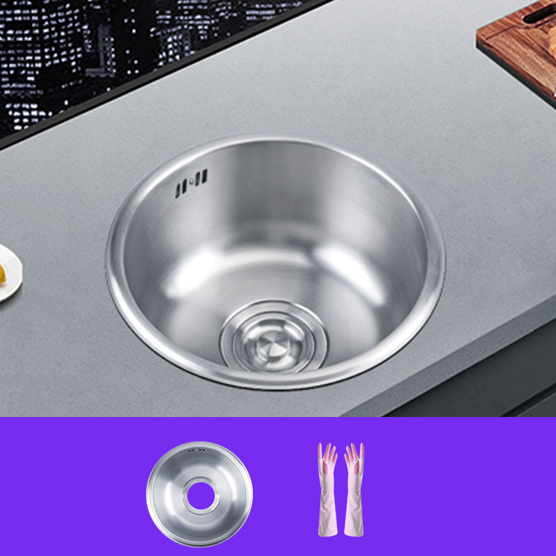 Round Stainless Steel Kitchen Sink with Drain Assembly Built-in Sink