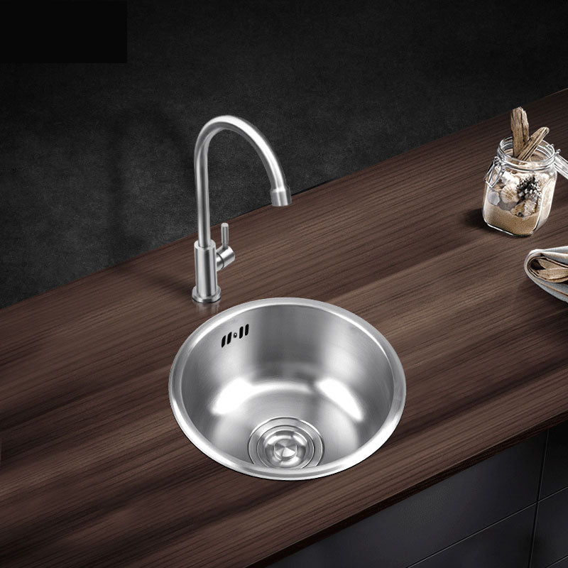 Round Stainless Steel Kitchen Sink with Drain Assembly Built-in Sink