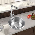 Round Stainless Steel Kitchen Sink with Drain Assembly Built-in Sink