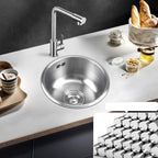 Round Stainless Steel Kitchen Sink with Drain Assembly Built-in Sink