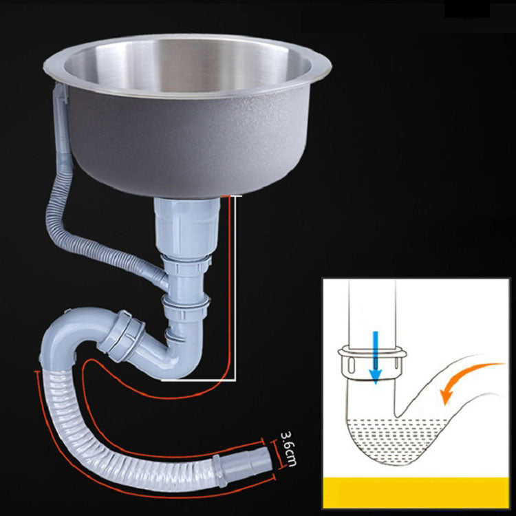 Round Stainless Steel Kitchen Sink with Drain Assembly Built-in Sink