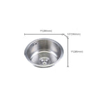 Round Stainless Steel Kitchen Sink with Drain Assembly Built-in Sink