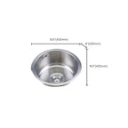 Round Stainless Steel Kitchen Sink with Drain Assembly Built-in Sink