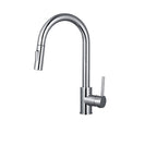 Goose Neck Kitchen Sink Faucet Three-Way with Pull-Down Spray Head