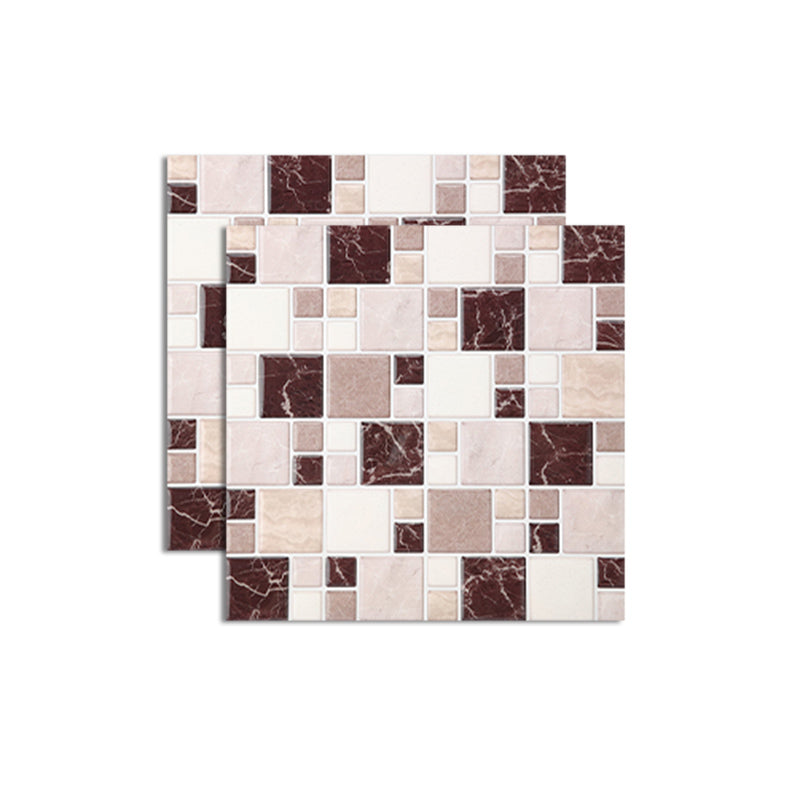 Pattern Matte Color Stone Peel and Stick Mosaic Tile Peel and Stick Tile Set of 2