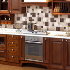 Pattern Matte Color Stone Peel and Stick Mosaic Tile Peel and Stick Tile Set of 2