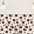Pattern Matte Color Stone Peel and Stick Mosaic Tile Peel and Stick Tile Set of 2