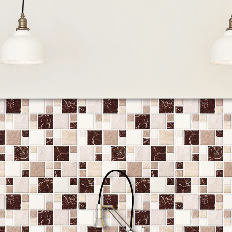 Pattern Matte Color Stone Peel and Stick Mosaic Tile Peel and Stick Tile Set of 2