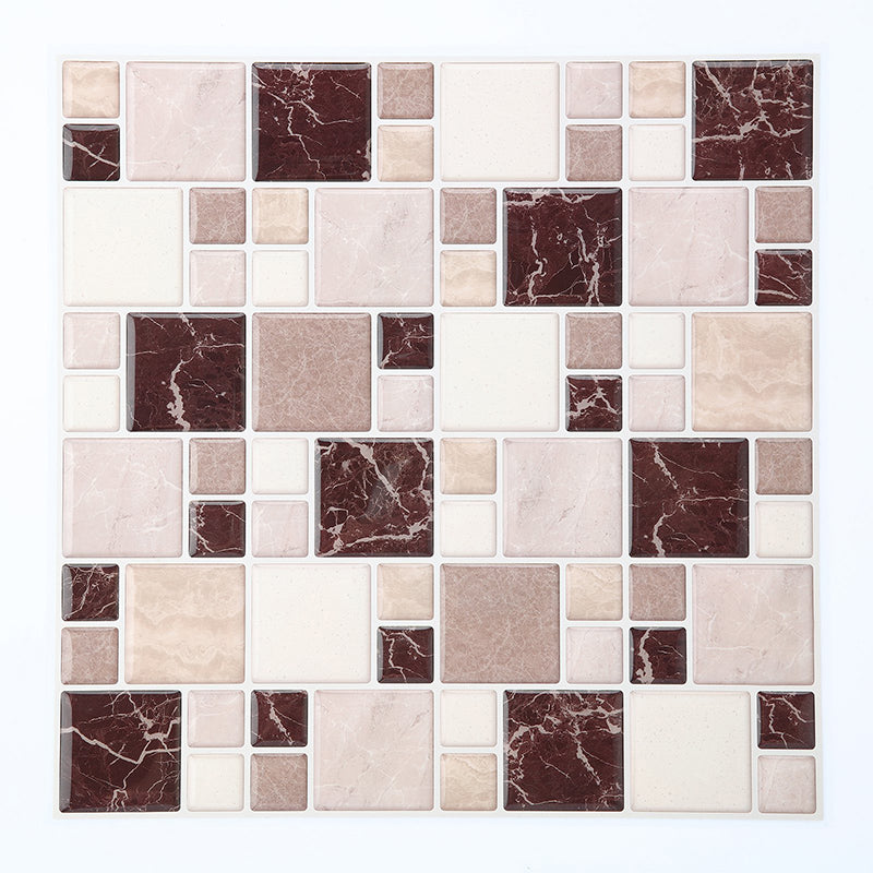 Pattern Matte Color Stone Peel and Stick Mosaic Tile Peel and Stick Tile Set of 2