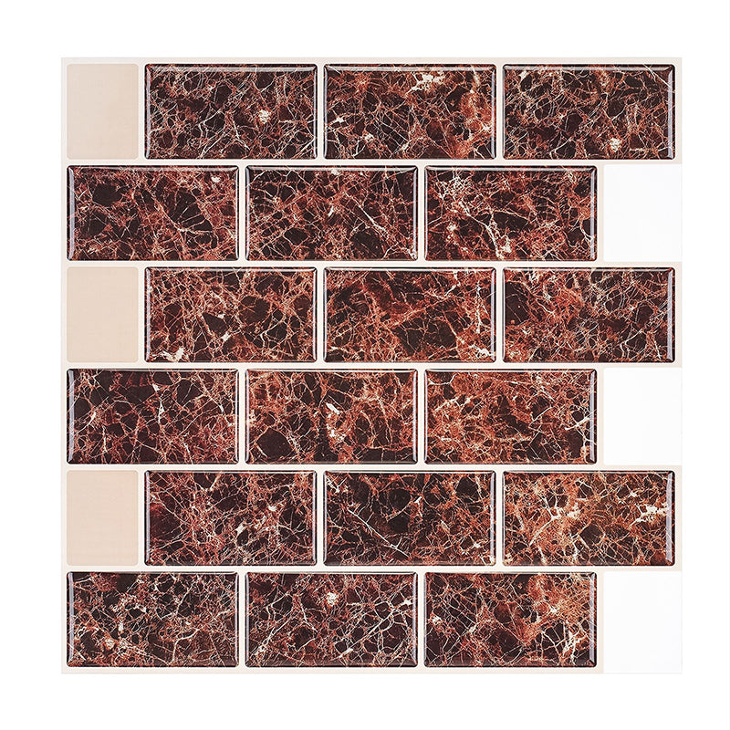Pattern Matte Color Stone Peel and Stick Mosaic Tile Peel and Stick Tile Set of 2
