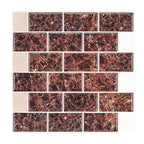 Pattern Matte Color Stone Peel and Stick Mosaic Tile Peel and Stick Tile Set of 2