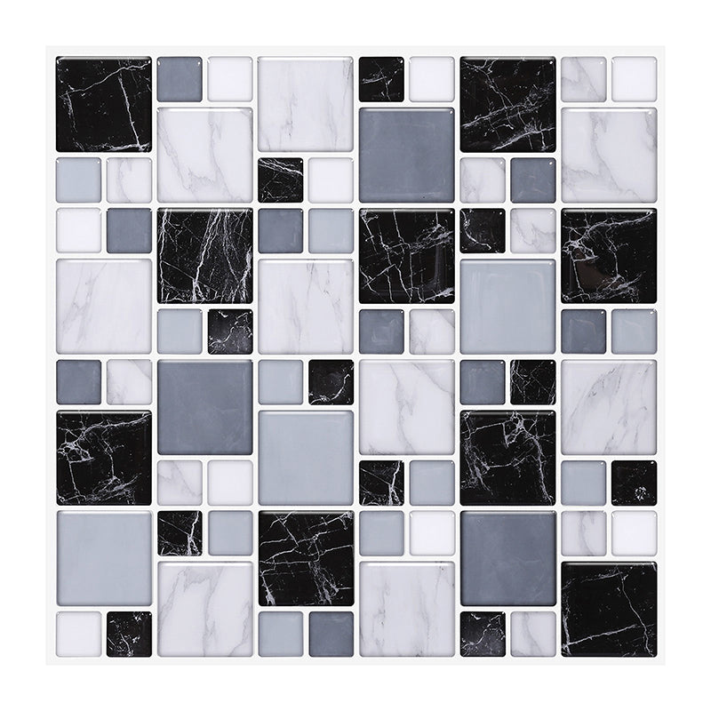 Pattern Matte Color Stone Peel and Stick Mosaic Tile Peel and Stick Tile Set of 2