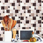 Pattern Matte Color Stone Peel and Stick Mosaic Tile Peel and Stick Tile Set of 2