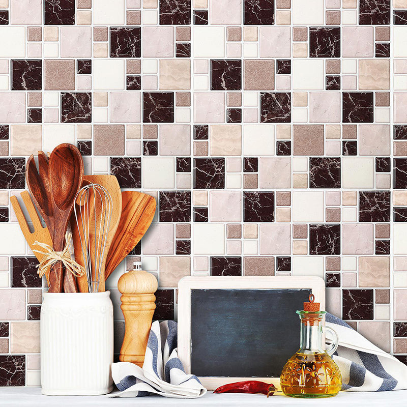 Pattern Matte Color Stone Peel and Stick Mosaic Tile Peel and Stick Tile Set of 2