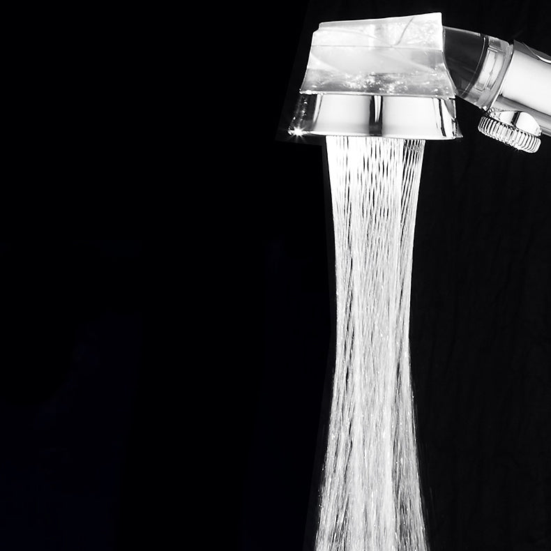 Modern Standard Shower Head Round Metal Adjustable Spray Pattern Shower Head
