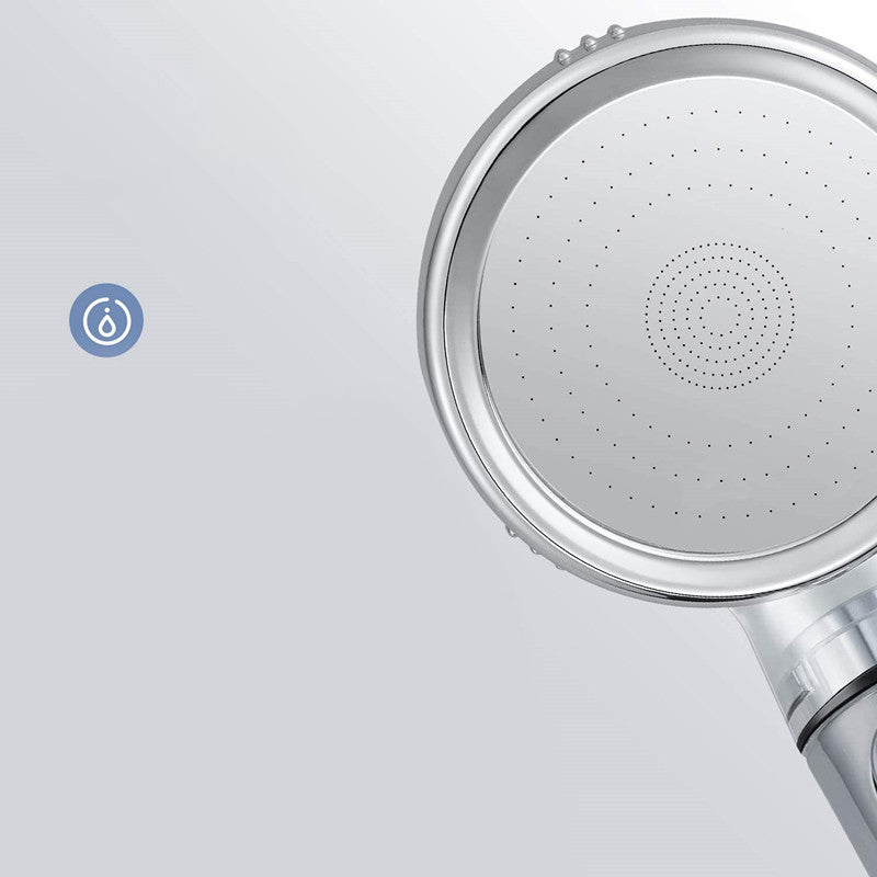 Modern Handheld Shower Head Round Filter Ball Spray Head in Silver