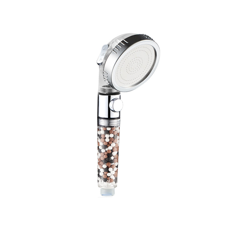 Modern Handheld Shower Head Round Filter Ball Spray Head in Silver