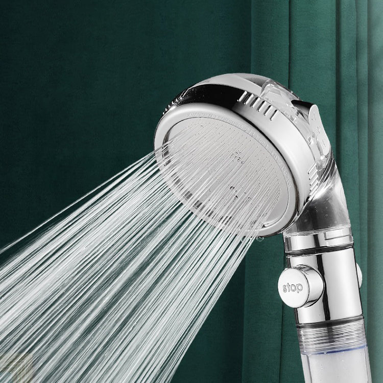 Modern Handheld Shower Head Round Filter Ball Spray Head in Silver