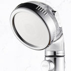Modern Handheld Shower Head Round Filter Ball Spray Head in Silver