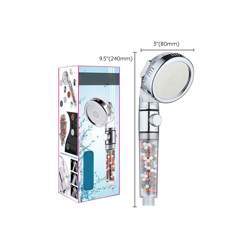 Modern Handheld Shower Head Round Filter Ball Spray Head in Silver