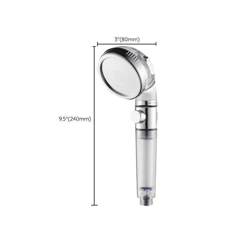 Modern Handheld Shower Head Round Filter Ball Spray Head in Silver
