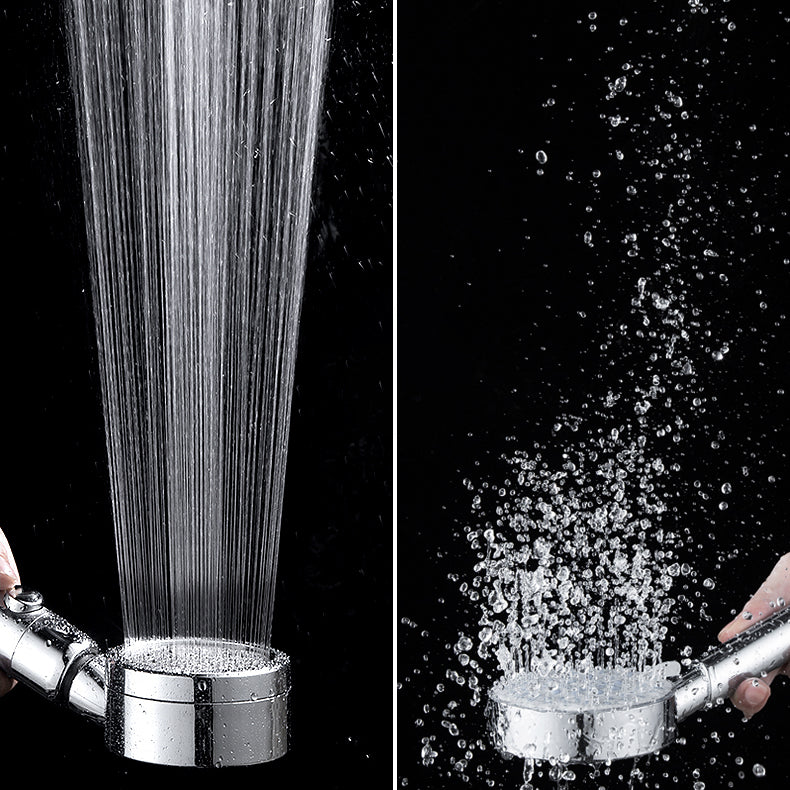 Contemporary Handheld Showerhead Round 3 Settings Sprayhead in Silver
