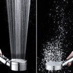 Contemporary Handheld Showerhead Round 3 Setting Sprayhead in Silver