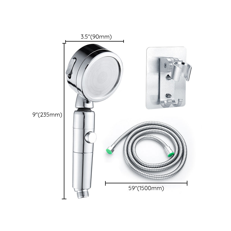 Contemporary Handheld Showerhead Round 3 Settings Sprayhead in Silver