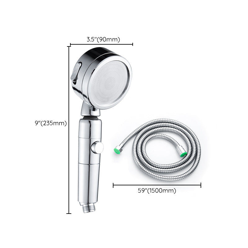 Contemporary Handheld Showerhead Round 3 Setting Sprayhead in Silver