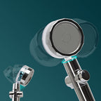 Contemporary Handheld Supercharged Showerhead Round 3 Setting Spray Head