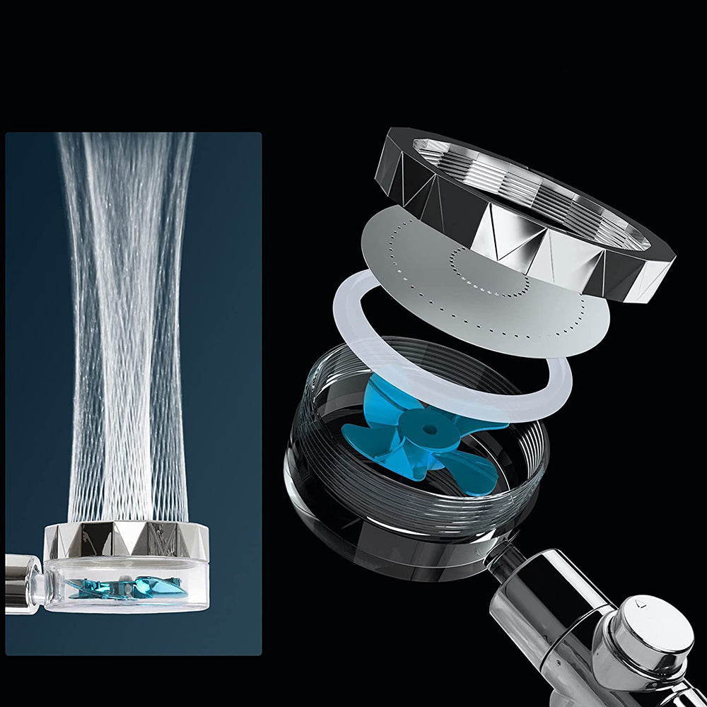 Contemporary Handheld Supercharged Showerhead Round 3 Setting Spray Head