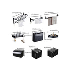 Contemporary 8-piece Bathroom Accessory Set Matte Black Bathroom Shelf/Paper Holder/Towel Hook