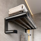 Mattes Black Bathroom Hardware Set Metal & Acrylic Bathroom Shelf/Towel Holder/Bathrobe Hook