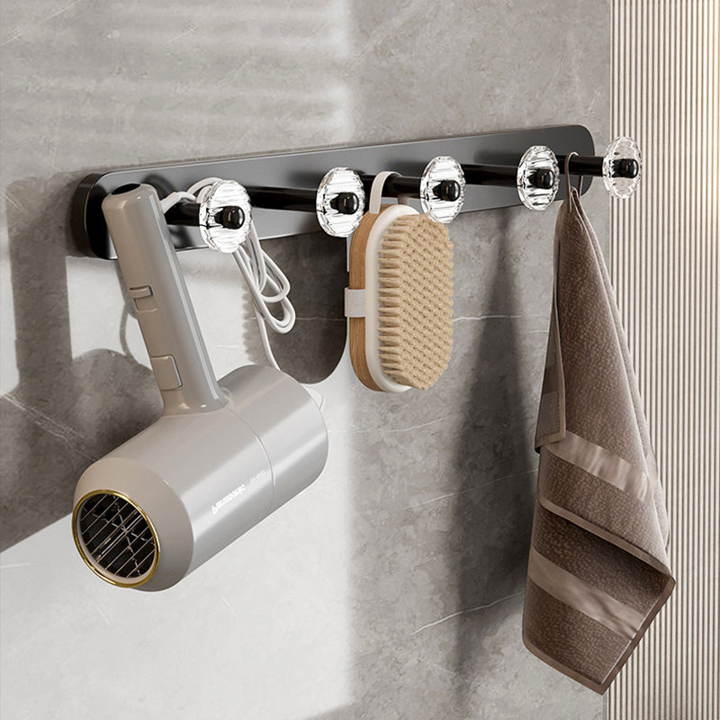 Mattes Black Bathroom Hardware Set Metal & Acrylic Bathroom Shelf/Towel Holder/Bathrobe Hook