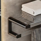 Mattes Black Bathroom Hardware Set Metal & Acrylic Bathroom Shelf/Towel Holder/Bathrobe Hook