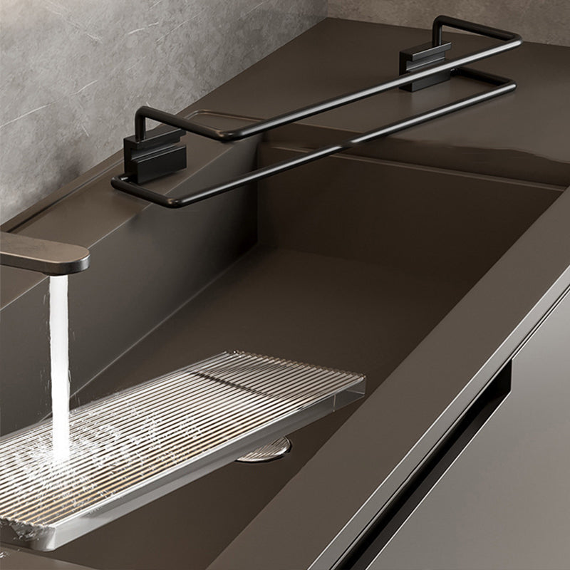 Mattes Black Bathroom Hardware Set Metal & Acrylic Bathroom Shelf/Towel Holder/Bathrobe Hook