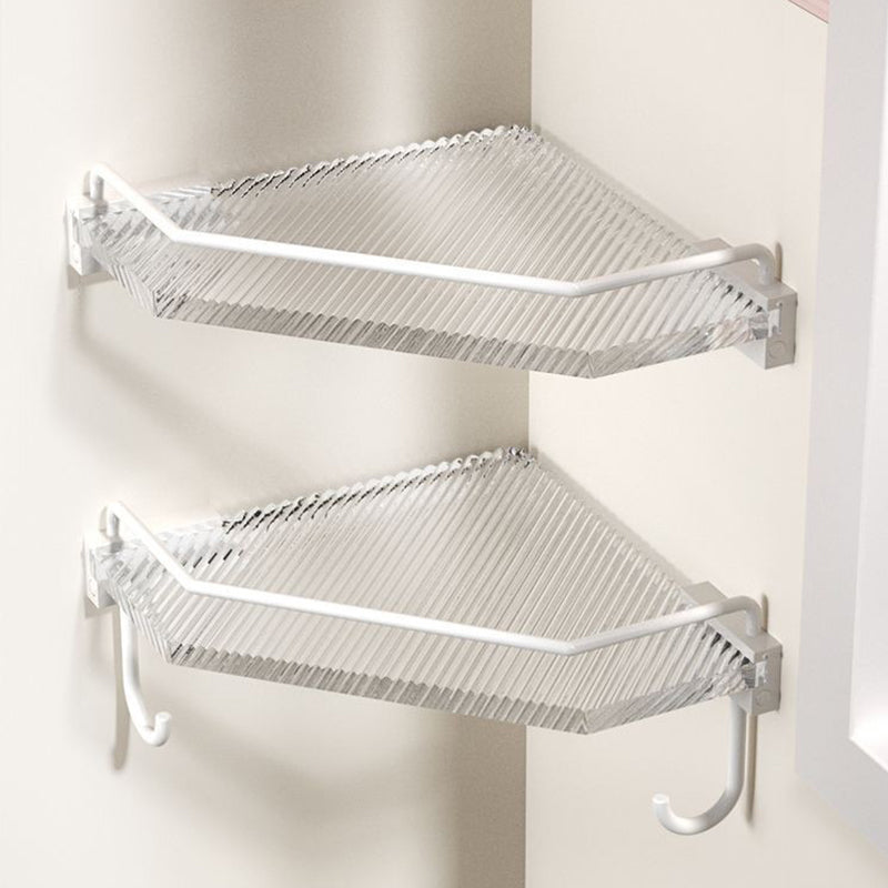 White & clear acrylic bathroom accessory set with towel holder/paper holder/robe hooks
