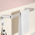 White & clear acrylic bathroom accessory set with towel holder/paper holder/robe hooks