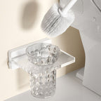 White & clear acrylic bathroom accessory set with towel holder/paper holder/robe hooks