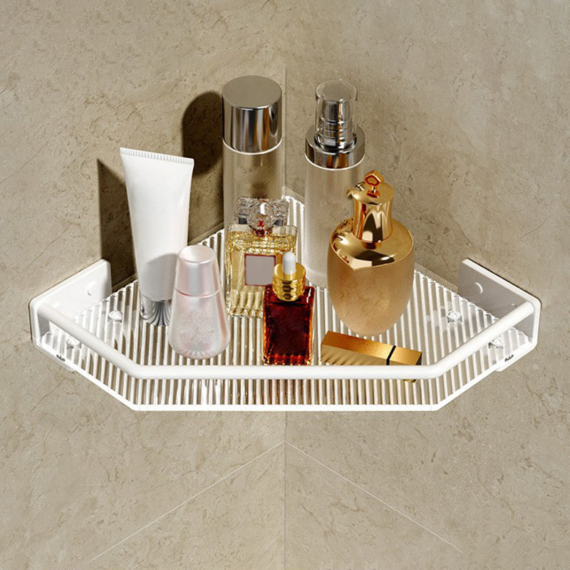 White & clear acrylic bathroom accessory set with towel holder/paper holder/robe hooks
