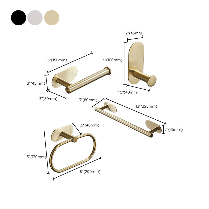 4-piece traditional bathroom hardware set with towel ring/paper holder & bath towel hook