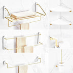 Modern bathroom accessories as a single piece or as a set in marble and metal