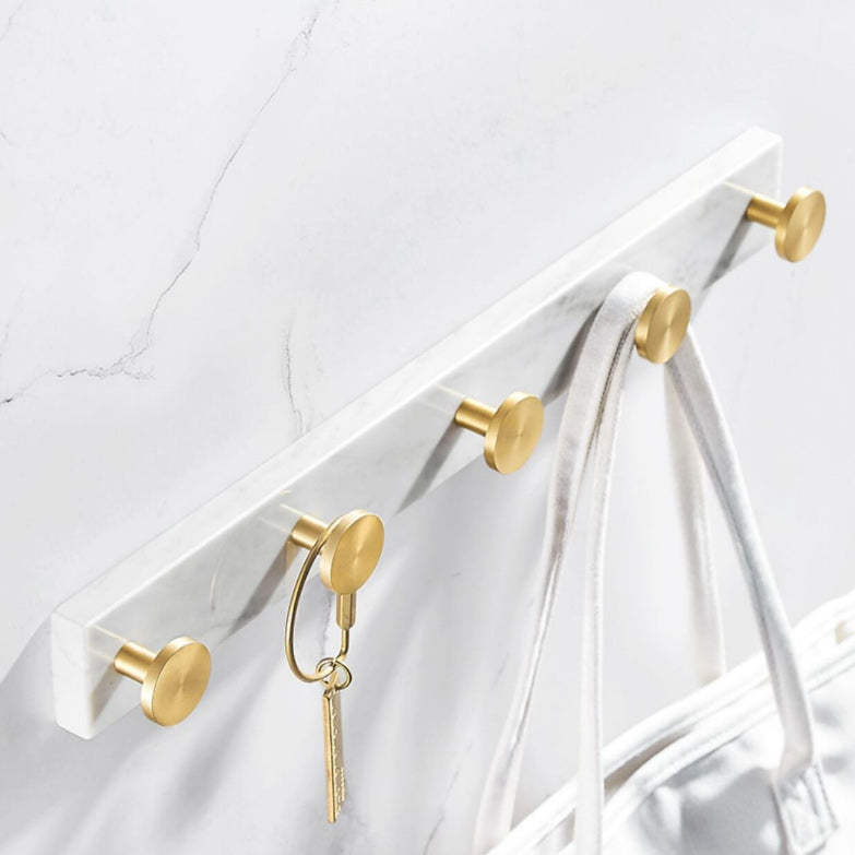 Modern bathroom accessories as a single piece or as a set in marble and metal
