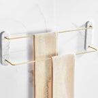 Modern bathroom accessories as a single piece or as a set in marble and metal