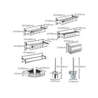 6-piece stainless steel modern bathroom accessories as a single item or as a set