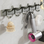 Modern gray bathroom hardware set with bath shelf/towel holder/robe hook/toilet paper holder