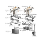 Modern gray bathroom hardware set with bath shelf/towel holder/robe hook/toilet paper holder